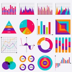 Stock Vector Business data market elements