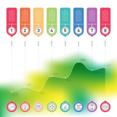 Business chart graph of increase with numbers Vector