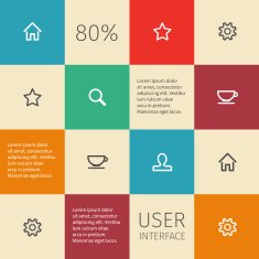 vintage flat squared infographics