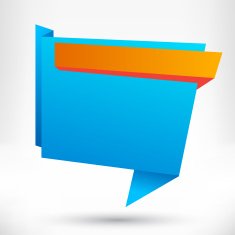 Blank empty speech bubble Origami banner background N27