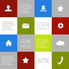 flat squared infographic design