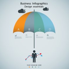 business infographic with umbrella options banner Vector