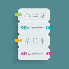 Infographic template Squate speech bubbles Vector N3