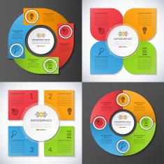 Set of infographic circles banners templates