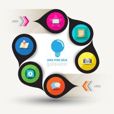 Circle template with icons N7