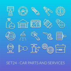 Outline icons thin flat design modern line stroke style N77