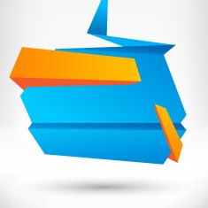 Blank empty speech bubble Origami banner background N28