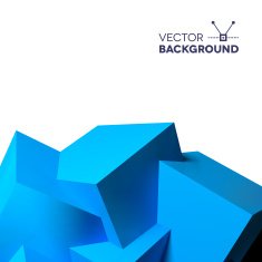 Abstract background with overlapping blue cubes N7