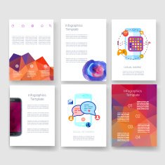 Templates Design Set of Web Mail Brochures Mobile Technology Infographic N438