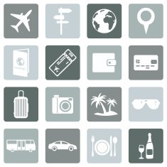 Vector Set of Travel and Vacation Icons N10