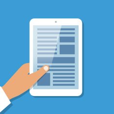 Human hand holds tablet pc with opened site page N2