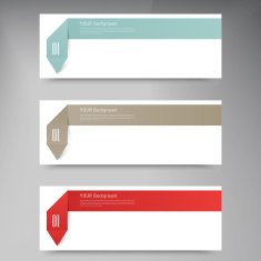 Modern business origami style options banner N28