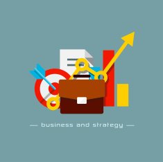 Business and strategy flat concept