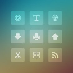 Modern vector icons set bend lit effectgh N8