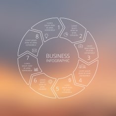 Circle line infographic on vector blur background N9