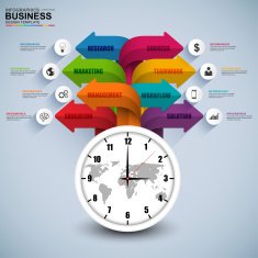 Abstract 3D digital business arrow Infographic N14