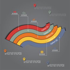 Infographic report template with lines and icons Vector N28