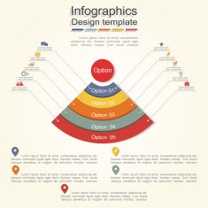 Infographic report template with lines and icons Vector N29