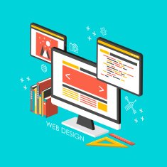 web design concept 3d isometric infographic