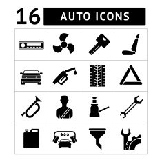 Set icons of auto car parts repair and service N2