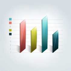 3D chart graph bar Infographic element N3