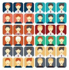set of flat design icons businessman