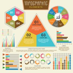 Set of colorful infographic elements for business N3