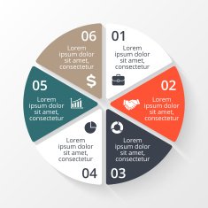 Vector circle infographic Template for cycle diagram graph presentation and N46