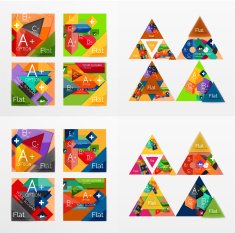 Flat design geometric info banners web boxes N33
