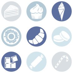 Vector Set of Dessert Icons N7