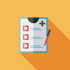 clinical record flat icon with long shadow N15