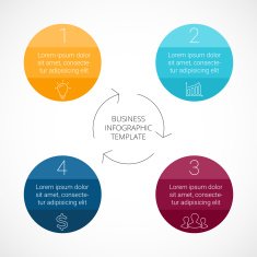 Vector circle infographic Template for cycle diagram graph presentation and N48