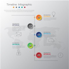 Design simple step number and line business icon timeline graphi N4