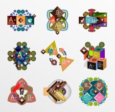 Set of abstract geometric shapes with options N190