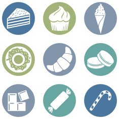 Vector Set of Dessert Icons N8
