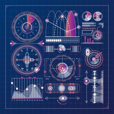 Futuristic Interface vector elements