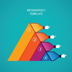 Abstract vector 4 steps infographic template in flat style N9