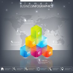 Modern 3d infographic design with place for your text workflow N4