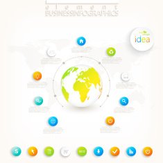 Modern 3d infographic design with place for your text workflow N5