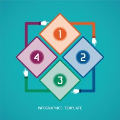 Abstract vector 4 steps infographic template in flat style N10