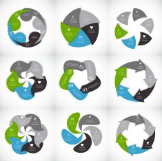 Collection of Infographic Templates for Business Vector Illustration N43