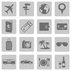 Vector Set of Travel and Vacation Icons N11