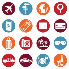 Vector Set of Travel and Vacation Icons N12