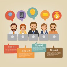 business people with infographic and icon N2