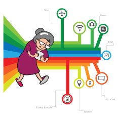 Woman using smatphone old N2