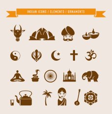 India - collection of icons and elements