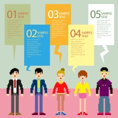abstract pixel people infographics N2