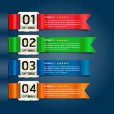 Colorful Medals with Ribbon Style Number Options Banner & Card N3