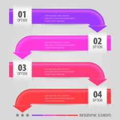 Infographic with colored arrows