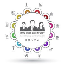 Vector circle business concepts with icons